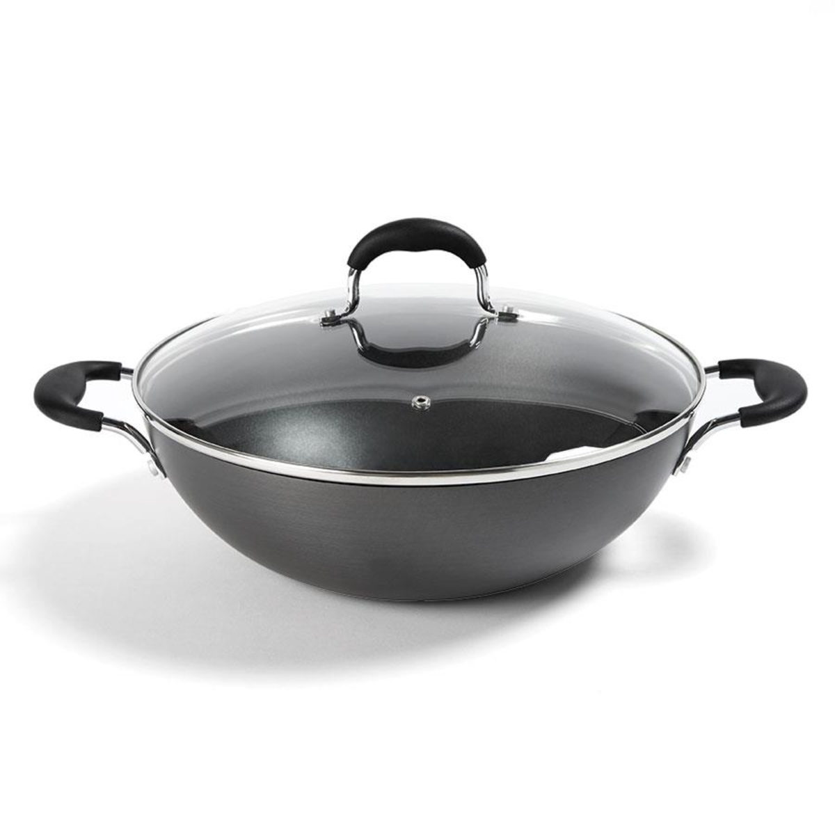 32cm Double Handled Wok with Lid KmartNZ