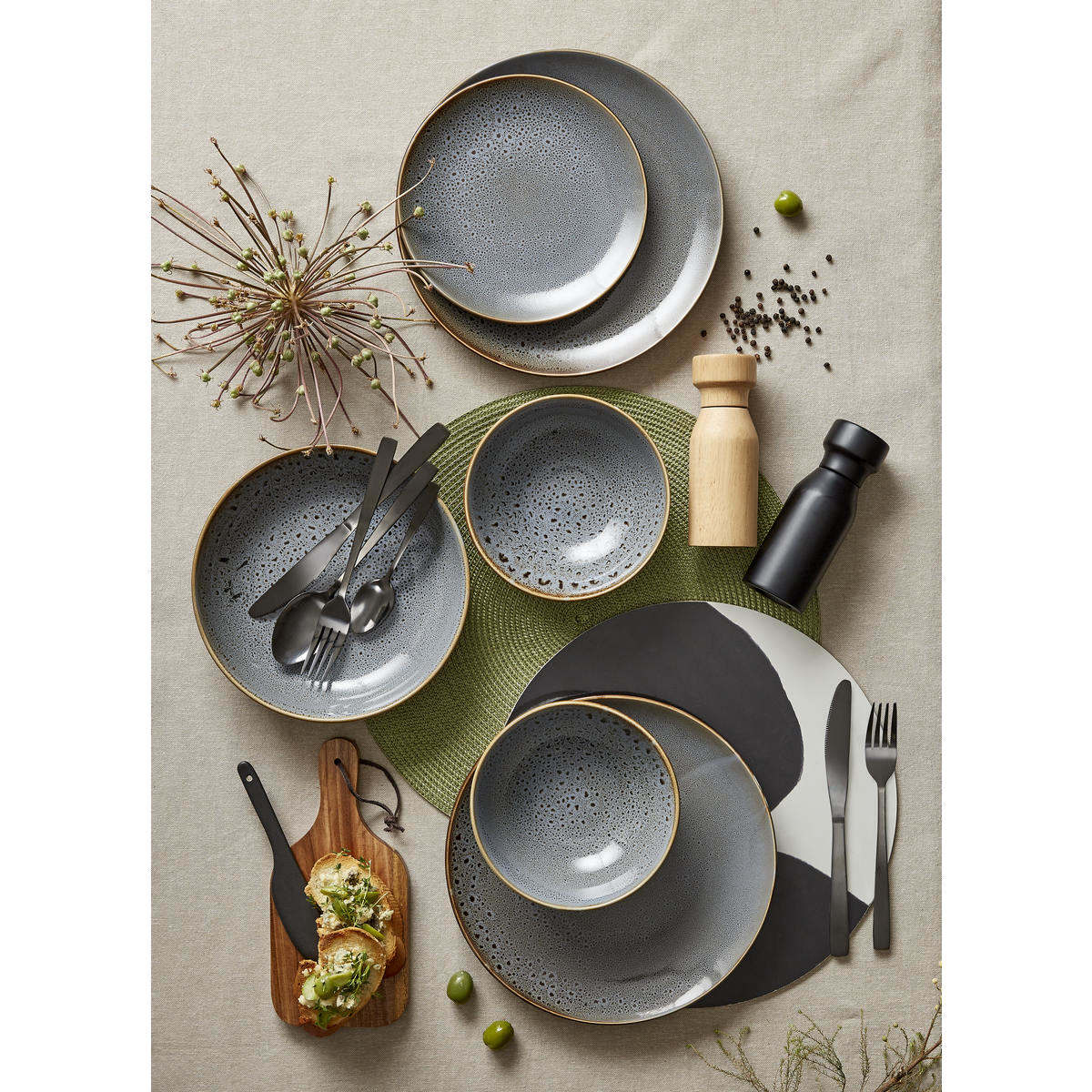 Dark Grey Glazed Dinner Plate | KmartNZ