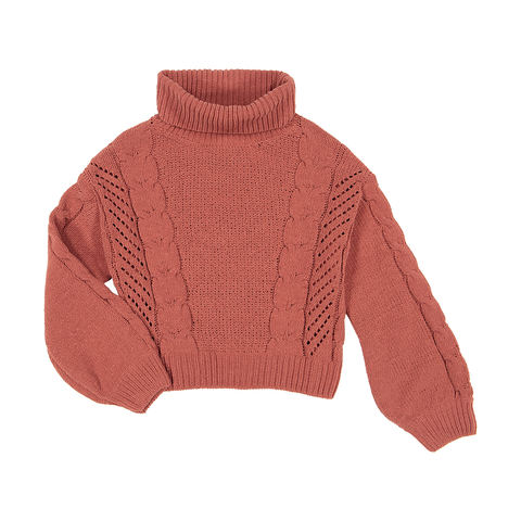 roll neck cable knit jumper