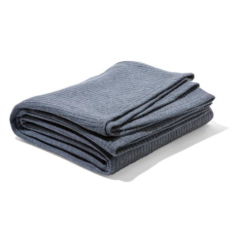 Ribbed Polar Fleece Blanket - Double/Queen Bed, Grey | KmartNZ