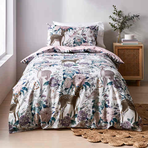 Forest Fawn Quilt Cover Set Single Bed Kmartnz