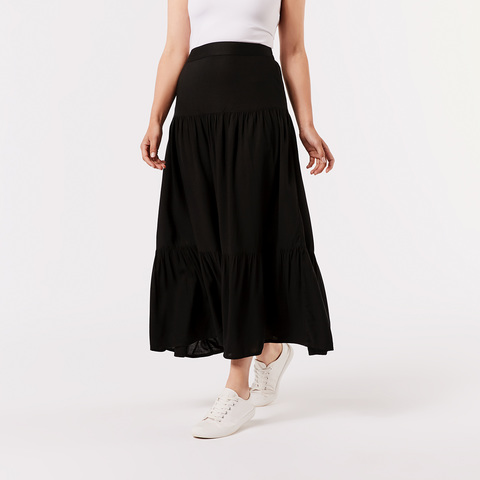 black tiered skirt nz