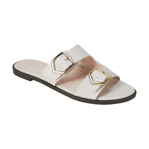 white double strap slides