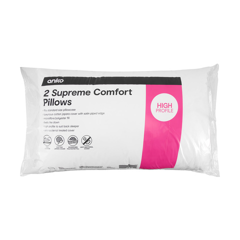 Supreme Comfort Pillows - High Profile, Set of 2 | KmartNZ