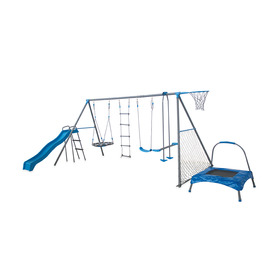 7 station swing set